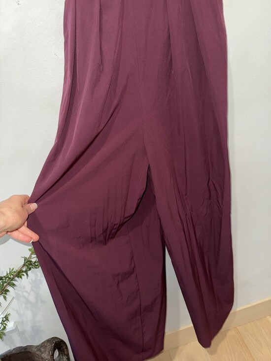 Halara Wide Leg Crisscross Jumpsuit Pink Mauve Stretch Lounge Women’s Romper - Picture 2 of 4